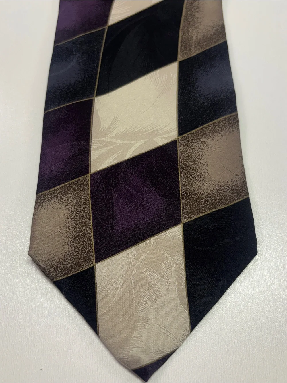 Vintage Geoffrey Beene Italian Silk Wide Geometric Tie Made in USA
